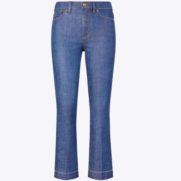 SOLD!!! NWT!! Tory Burch - Medium Allover Stonewash - Poppy Jeans - Picture 4 of 4
